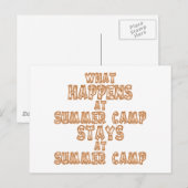 Wat gebeurt er in het zomerkamp? briefkaart (Voorkant / Achterkant)