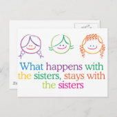 Wat gebeurt er met de zussen? briefkaart (Voorkant / Achterkant)