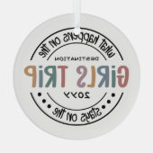 Wat gebeurt er met het Meisjesreisje Aangepaste Me Glas Ornament (Achterkant)