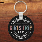 Wat gebeurt er met het Meisjesreisje Aangepaste Me Sleutelhanger (Voorkant)