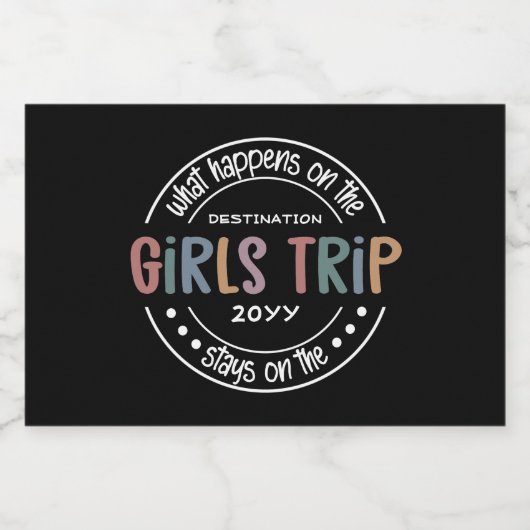 Wat gebeurt er met het Meisjesreisje Aangepaste Me Sparkling Wijnetiket (Enkel label)