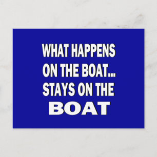 Wat gebeurt er op de boot blijft op de boot - grap briefkaart