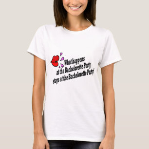 Wat gebeurt er op het vrijgezellenfeest... t-shirt