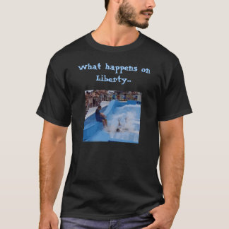 Wat gebeurt er op Liberty?(donkere versie) T-shirt