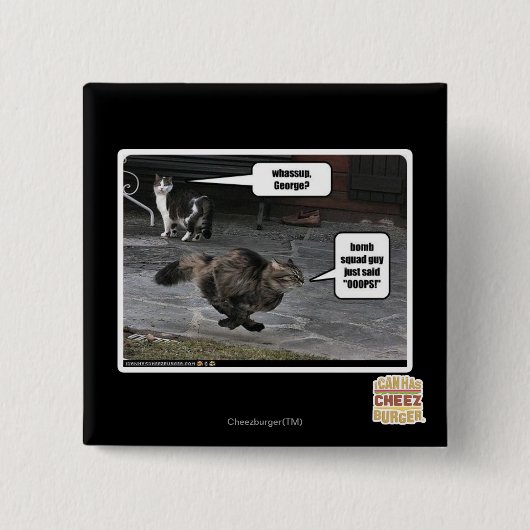 Wat, George? Vierkante Button 5,1 Cm (Voorkant)