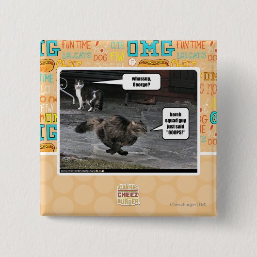 Wat, George? Vierkante Button 5,1 Cm (Voorkant)