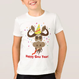 Wat Gnu Stuff_Partier Gnu_Happy Gnu Year! T-shirt