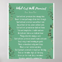 Wat God Hath beloofde (lichtgroen) Poster