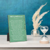 Wat God Heeft Beloofd (lichtgroen) Easel Plaque Fotoplaat (Zijkant)