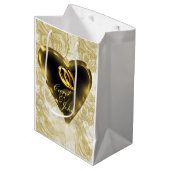 Wat God heeft Samengesteld Bruiloft (Goud) Medium Cadeauzakje (Voorkant Gekanteld)