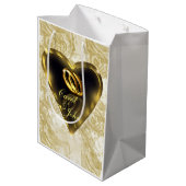 Wat God heeft Samengesteld Bruiloft (Goud) Medium Cadeauzakje (Achterkant Gekanteld)