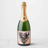 Wat God heeft samengesteld bruiloft (roze) Sparkling Wijnetiket (Voorkant)