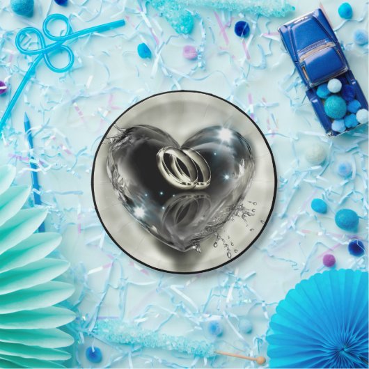 Wat God heeft samengesteld bruiloft (zilver) Papieren Bordje (Feest)