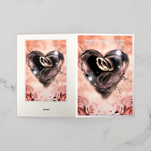 Wat God heeft samengesteld Pink Save the Date Folie Wenskaart (Buiten Laag)