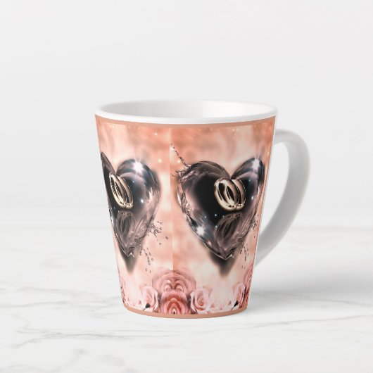 Wat God heeft samengesteld (roze roos) Latte Mok (Rechterhoek)