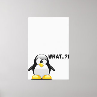 Wat..? – Grappige pinguïn kunst Canvas Afdruk