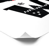 WAT Grappige zwarte kat sinterklaas duwen kerstboo Perfect Poster (Hoek)