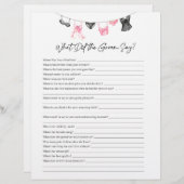 Wat Groom Say Lingerie Party Game (Voorkant / Achterkant)