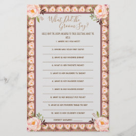 Wat heeft de Groom Say Vrijgezellenfeest Game Card Flyer