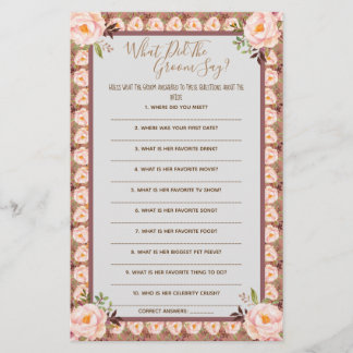 Wat heeft de Groom Say Vrijgezellenfeest Game Card Flyer