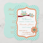 Wat heeft een babymeisje? Aqua & Peach Kaart (Voorkant / Achterkant)