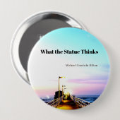 Wat het beeld denkt ronde button 4,0 cm (Voorkant /achterkant)