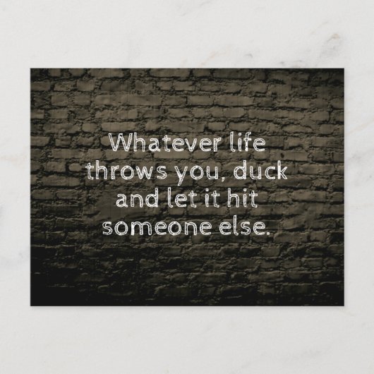 Wat het leven je ook doet grappen briefkaart (Voorkant)