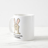 Wat Hoppens ook is, Hoppens Rabbit Pun Mok (Voorkant links)