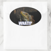 Wat? Iguana Ovale Sticker (Tas)