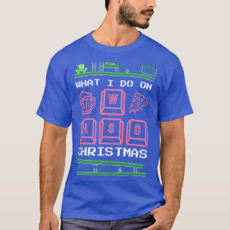 Wat ik doe op Kerstspelletjes Spielen Pizza Bier 1 T-shirt