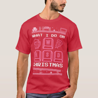 Wat ik doe op Kerstspelletjes Spielen Pizza Bier T-shirt