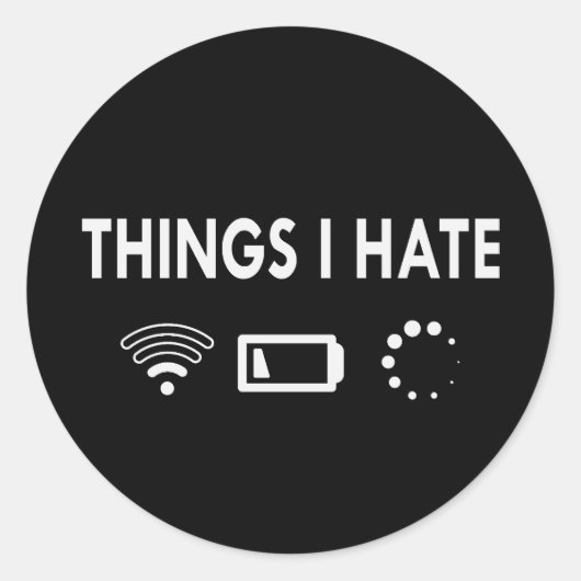 Wat ik haat ronde sticker (Voorkant)