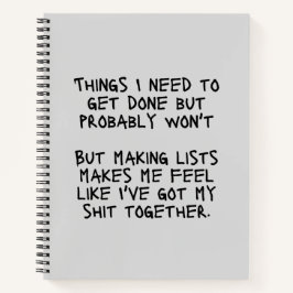 Wat ik moet doen, maar waarschijnlijk zal ik er ni notitieboek