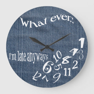 Wat ik ook ben, laat Denim Clock Grote Klok
