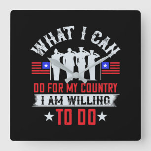 Wat ik voor mijn land kan doen, ben ik bereid te d vierkante klok