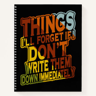 Wat ik zal vergeten als ik ze niet opschrijf notitieboek
