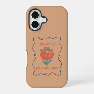Wat in Anjer Grappige Cowboy Bloem iPhone 16 Hoesje