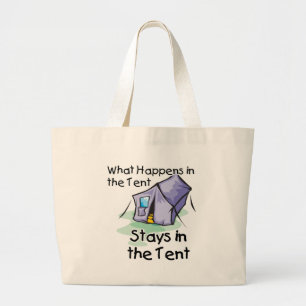 Wat in de Tent gebeurt Grote Tote Bag