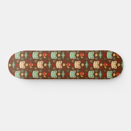 Wat is Cool, Kitty Cat in Aardse kleuren? Skateboard (Horizontaal)