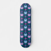 Wat is Cool, Kitty Cat in Paars en Blauw Skateboard (Voorkant)