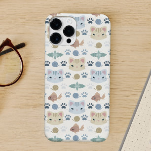 Wat is Cool, Kitty Kat in Grijze en Beige Case-Mat iPhone 13 Pro Max Hoesje