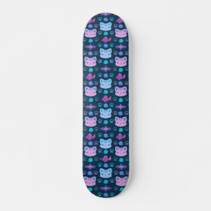 Wat is Cool, Kitty Kat in Paars en Blauw Skateboard