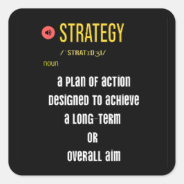 Wat is de betekenis van strategie? vierkante sticker