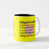 Wat is de farmacie-techniek? tweekleurige koffiemok (Voorkant rechts)