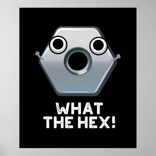 Wat is de hex Funny Hexagon-vorm, donker BG Poster (Voorkant)