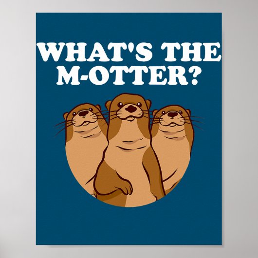 Wat is de M Otter papa Jokes Otter Lover? Poster (Voorkant)