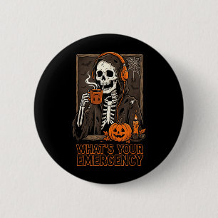 Wat is de noodsituatie Halloween skelet 911 telefo Ronde Button 5,7 Cm