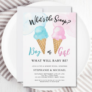 Wat is de Scoop Ice Cream Gender Reveal Party Kaart