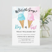 Wat is de Scoop Ice Cream Gender Reveal Party Kaart (Staand voorkant)
