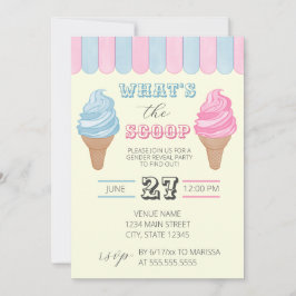 Wat is de Scoop Soda Shop Gender Reveal Party Kaart